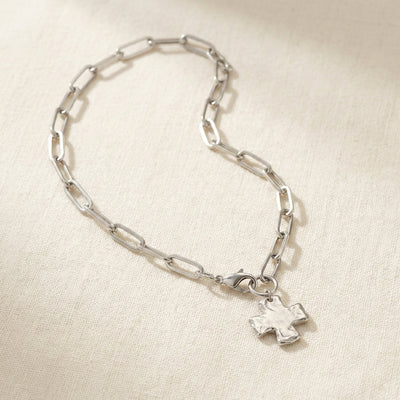 Paperclip Cross Necklace
