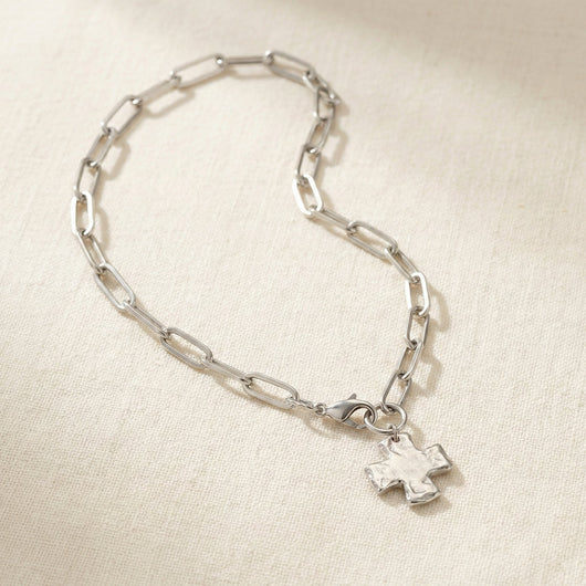 Paperclip Cross Necklace