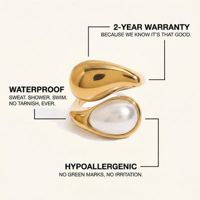 Wave Pearl Ring