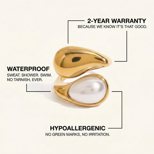 Wave Pearl Ring