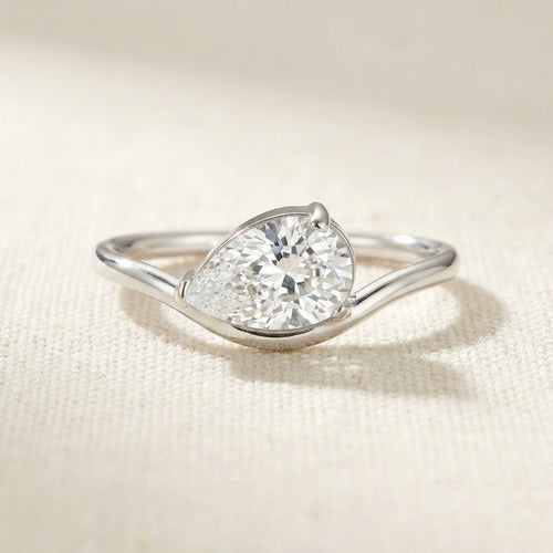 Wave Pear Ring
