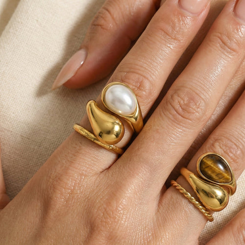 Wave Pearl Ring