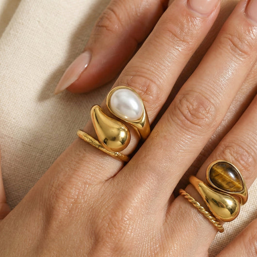 Wave Pearl Ring